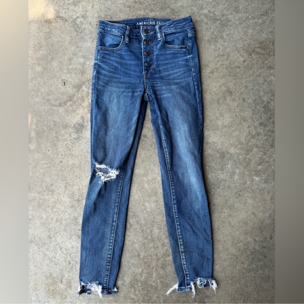 American Eagle Outfitters Women's Dark Blue Skinny Jeans